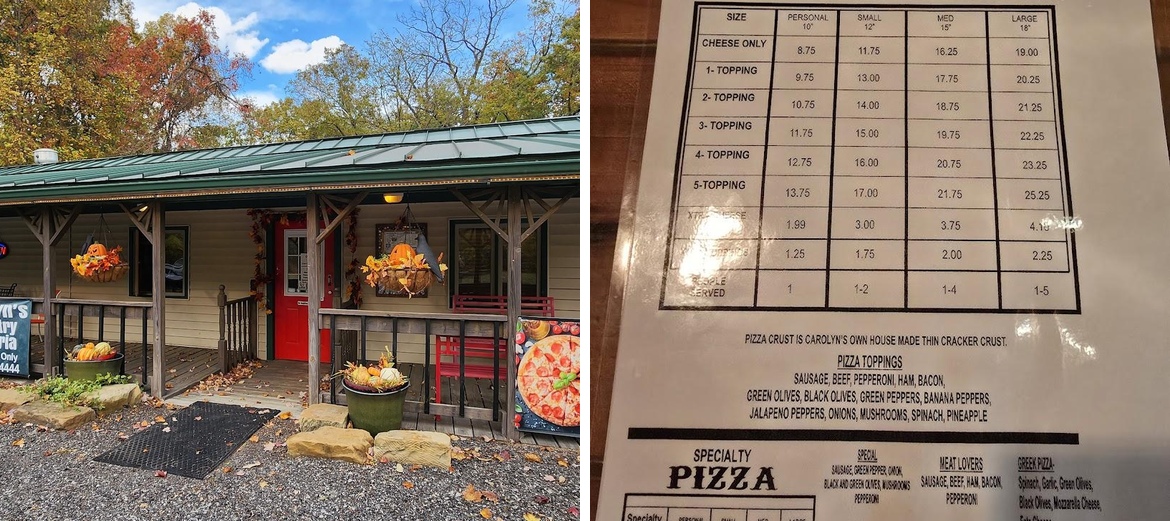 Carolyn's Country Pizzeria Menu